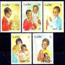 Zaire 1981 Natale Bambini Preghiera Auguri Regali Bambola Candela Musica/Flauto MNH