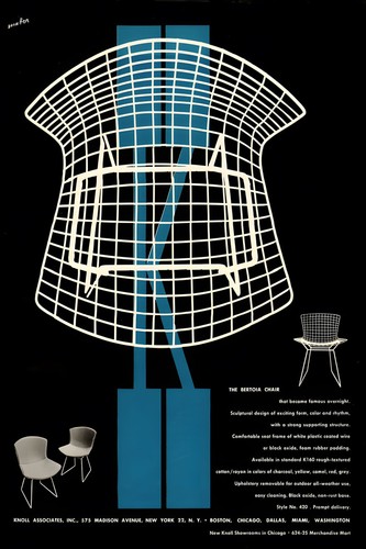 Poster vintage sedia bertoia - poster,
