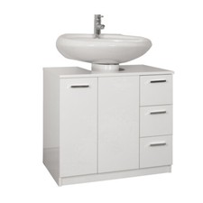 Mobile Bagno da Arredo Copricolonna Universale Sottolavabo 70 cm Bianco Lucido