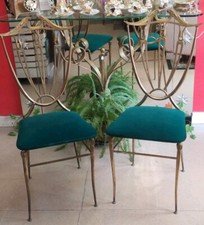 Coppia Di Sedie Di Design Stile Chiavarine In Ottone  Anni 50 