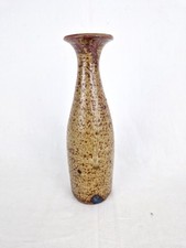 Guy Baudat Ancien Vase En Grès Pyrité Soliflore Vintage Signé