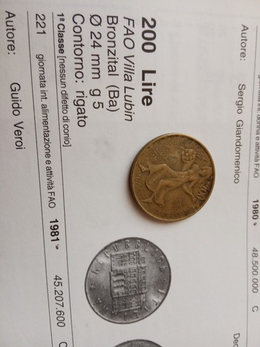 Moneta 200 lire del 1981 - da,