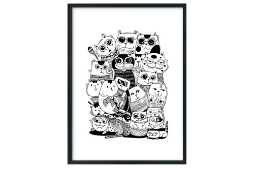 Stampa gatto divertente decor - stampa,