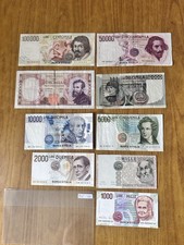 LOTTO 9 BANCONOTE LIRE 100000