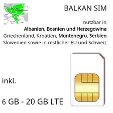 SIM BALCANI* (7 paesi) e 6 GB