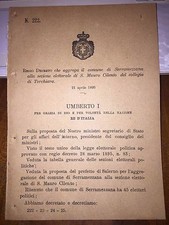 REGIO DECRETO AGGR COMUNE SERRAMAZZANA sez S. MAURO CILENTO  coll TORCHIARA