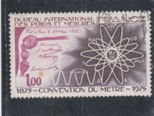 L6364 FRANCE TIMBRE Y&T N° 1844 de 1975 " Convention du Metre  " Oblitéré