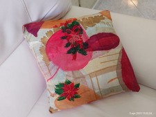 Fodera cuscino Natalizio divano Stella di Natale rosso Christmas pillow 39x39