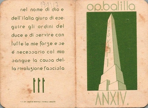 Ba317 tessera fascista - fascista, opera