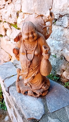 Statuetta legno buddha - legno,