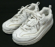 Scarpe da ginnastica Skechers Shape Ups da donna taglia 8 in pelle bianca da passeggio SN 11800