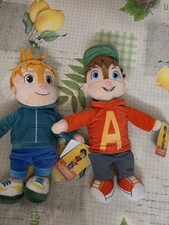 2 Peluche Alvin e Theodore chipmunks,nuovi con etichetta.