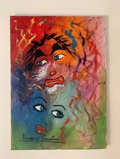 MUSSOLINI ROMANO olio su tela 50x70 - OCCHI - certificato FIAR