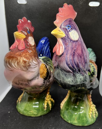 Coppia statuine gallo gallina