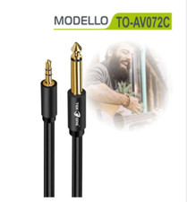 CAVO AUDIO JACK 3.5 mm (M) a JACK 6.5 mm (M) PROLUNGA CAVETTO AUX 1,5 MT