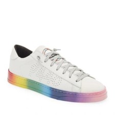 Nuova sneaker P448 Jack Pride capsule tonalità arcobaleno pelle bianca uomo taglia 45