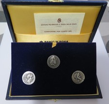 RIPRODUZIONI DI 3 MONETE ROMANE DENARI ARGENTO ZECCA DELLO STATO BANCO DI ROMA