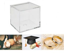 BOMBONIERE FAI DA TE SCATOLA PLEXIGLASS CUBO 5X5 CONFETTATE CONFETTI MATRIMONIO