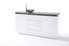 Credenza armadio bianco opaco MDF anta cassetto fresatura maniglia effetto cemento 150 cm