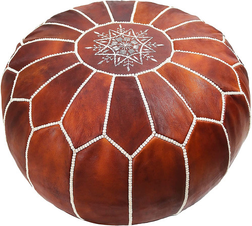 Pouf vera pelle non - in,