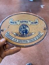 SOCIETA  AGRICOLA OLEARIA-SEDE BOLOGNA-targhetta placca targa vintage epoca