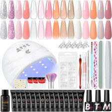 Kit Gel Ricostruzione Unghie 38Pcs Con Lampada per Unghie U V/LED, 15 Colori 16M