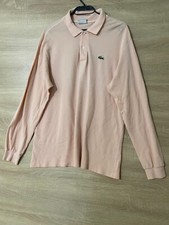 T-shirt Lacoste da uomo a maniche lunghe in cotone con colletto, taglia 5/L