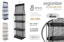 PORTA BORSE DA ARMADIO BASTONE Organizer Appendi BAG Salvaspazio 8 POSTI 100*34