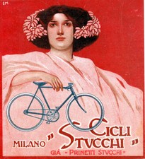G.E.Malerba - CICLI STUCCHI-velocipede-bicicletta-Pubblicità originale del 1909