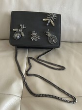 Borsetta Zara Nera con catena e decorazioni gioiello