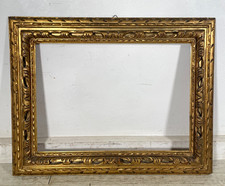 ANTICA GRANDE CORNICE DORATA BAROCCO LEGNO SCOLPITO 91 cm x 72 cm '1800 quadro