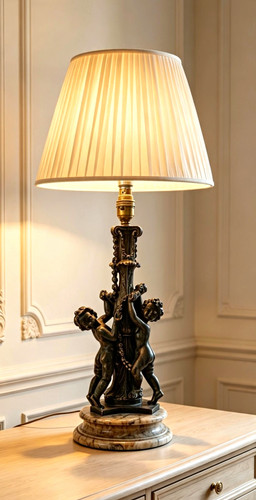 Grande lampada tavolo - tavolo, putti