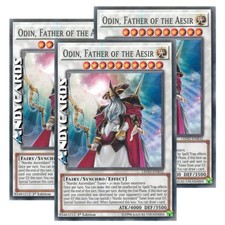 ENG 3x ODINO, PADRE DEGLI AESIR / ODIN, FATHER OF THE • Comune LEHD ENB32 YUGIOH