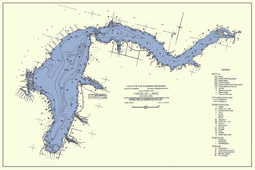 1942 mappa hamlin lake - mappa, di