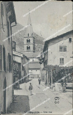 cf72 cartolina martigny ville una rue svizzera suisse 1908