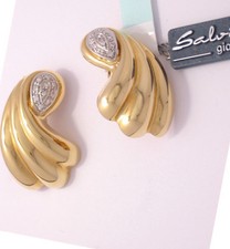 SALVINI GIOIELLI ORECCHINI ORO  GIALLO DIAMANTI TAGLIO BRILLANTE 0.16  NUOVI