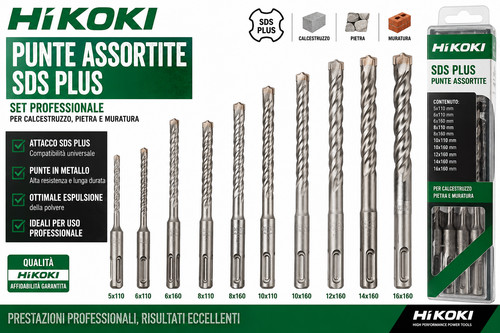 Hikoki punte trapano sds plus - hikoki,
