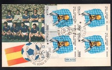 FDC ROMA 1982 ITALIA CAMPIONE DEL MONDO DI CALCIO IN QUARTINA