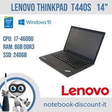 Notebook Lenovo ThinkPad T440   Cpu i7-4600u  Ram 8gb SSD 240gb Win10Pro