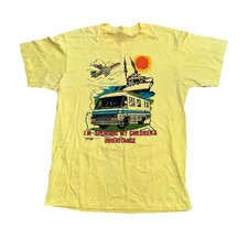 T-shirt vintage anni 80 eredità della spesa taglia L gialla singola