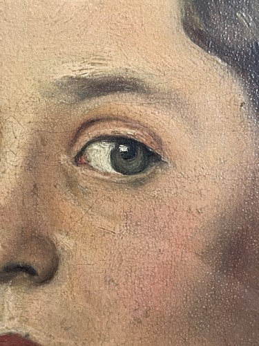 Antico dipinto olio donna