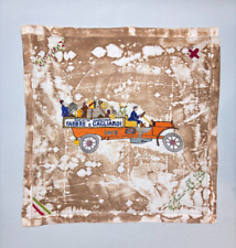 FABBRE & GAGLIARDI FAZZOLETTO RICAMATO PUBBLICITARIO 1913 CICLISMO MILANO TORINO