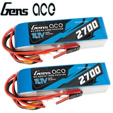 2x Gens Ace 2700mAh 11.1V TX 3S batteria Lipo Futaba/JST-XHR/JST-SYP per elicottero