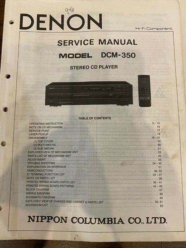 Denon dcm 350 dcm350 - dcm-350, manuale