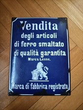Vecchia Targa Smaltata Bombata