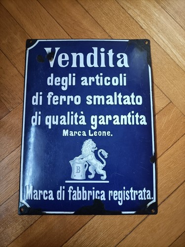 Vecchia targa smaltata bombata - vecchia,