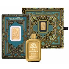 Lingotto d'oro PAMP 5 grammi 9999 Arabian Falcon con scatola originale incl. ciondolo a catena
