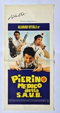 ALVARO VITALI Autografo Poster Locandina Originale Pierino medico della SAUB