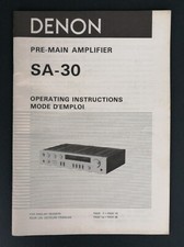 DENON SA-30 - MANUALE ORIGINALE - 26 PAGINE - VARIE LINGUE