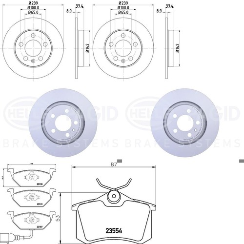 Hella set freni disco - set,